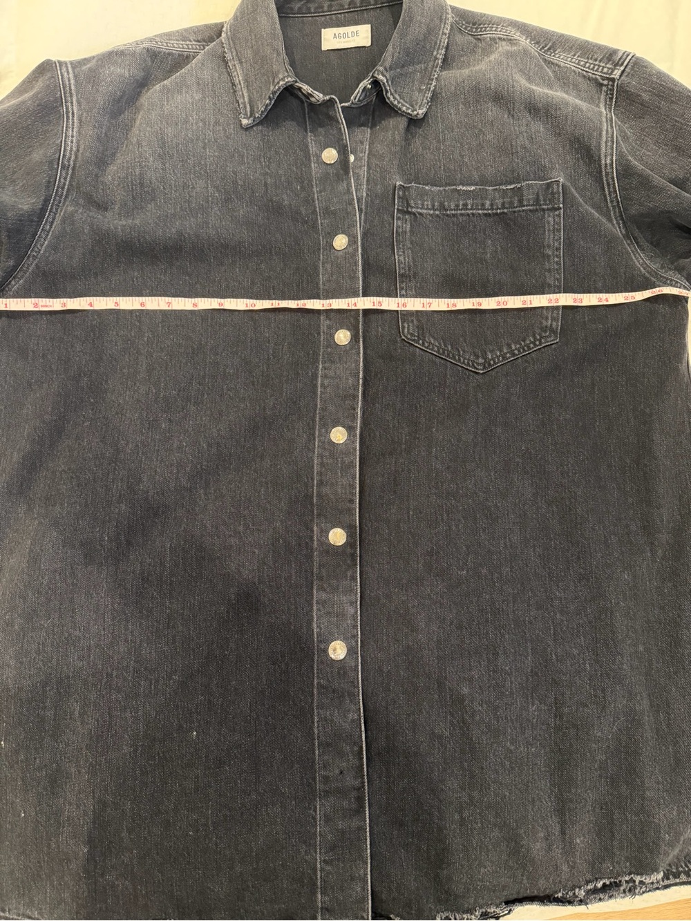 Agolde Washed Black Denim Jacket - Picture 2 of 6